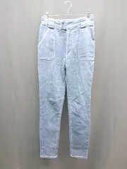 ◇ MURUA ハイウエスト フロントファスナー ベルトループ ストレートパンツ サイズM ブルー レディース E  【1308160029343】