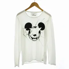 ニールバレット Neil Barrett ディズニー Tシャツ カットソー ミッキーマウス プリント 長袖 S 白 ホワイト 黒 ブラック /ROのサムネイル