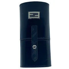 FENDI フェンディ 7AS032 グルーミング ネイルケアセット ハサミ ピンセット 爪やすり 爪切り FFロゴケース付 レザー ブラックのサムネイル