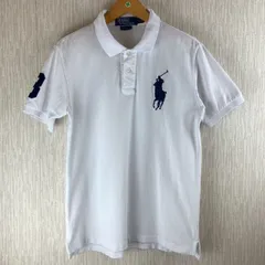 Polo by Ralph Lauren ポロバイラルフローレン ポロシャツ 半袖 ロゴ刺繍 ビッグポニー ナンバリング ホワイト Mサイズ メンズ 古着 スポーツMIX