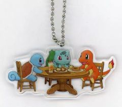 [Used] Keychain/Mascot (Character) Squirtle, Bulbasaur, and Charmander "Pokémon Let's Go! Pikachu & Eevee Cafe Produced by THE GUEST cafe & diner Acrylic Keychain"