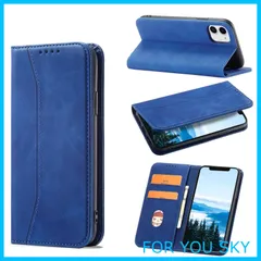 【在庫セール】【iPhone 12/12 Pro ケース】KWATUNG 手帳型 おしゃれ 肌感レザー 内蔵マグネット耐衝撃 カード収納 スタンド機能 全面保護【6.1インチ】ブルー