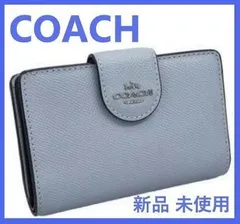 COACH コーチ 新品 ブルー グレイ 折り財布 レディース 財布 102