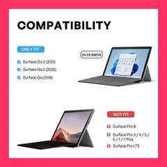 【スタッフおすすめ！】ProCase Surface Go 3/2/1用ケース (2021 2020 2018) 耐衝撃 TPUカバー ペン収納 キーボードと搭載可能 手首付き ブラック