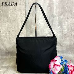 ✨極美品✨ PRADA プラダ トートバッグ ハンドバッグ 三角ロゴプレート シルバー金具 総柄 ロゴ型押し 白タグ テスートナイロン 肩掛け ユニセックス レディース メンズ ブラック 黒色