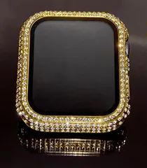 クリスタルゴールド⭐︎AppleWatchカバー 保護 高級glass ケース メッキ　キラキラ　アップルウォッチ  メンズ レディース 38mm 40mm 41mm 42mm  44mm45mm