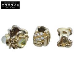 TROLLBEADS トロールビーズ 750 モカ ダイヤモンド・スリーフラワーズ・レターR ビーズ 計3点