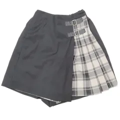 美品 KATE SPADE ケイトスペードニューヨーク キュロット スカート パンツ キッズ チェック柄 ボトムス プリーツ 切替 160 黒 キッズ 古着 中古 USED