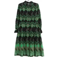 ヴィンテージ 70s BLICKLES 緑 ジオメトリクス パターン ワンピース
