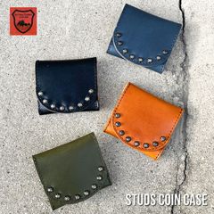 栃木レザー コインケース 小銭入れ スタッズ財布 コンパクト財布 ミニ財布 【WL-003】［送料無料］