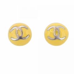 シャネル(Chanel) シャネル ピアス ココマーク  サークル メタル シルバー イエローレディース