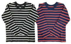 キッズ長袖ボーダーTシャツ　二枚セット