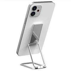 スマホリング 薄型 ホールドリング スマホスタンド バンカーリング 指リング 卓上 携帯ホルダー 折り畳み 回転 携帯リング 横置き 縦置き 落下防止 指リング 指輪型 スマホ固定 磁石 シンプル (シルバー Silver)