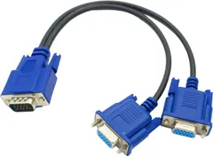 新品 1080P VGA分配ケーブル 1入力2出力 Y字型 画面複製のみ対応 VGA延長ケーブル Yスプリッターケーブル モニターケーブル 0.3ｍ VGAモニター分配器 オーディオファン
