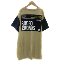 ロデオクラウンズ Rodeo Crowns Tシャツワンピース ミニ丈 半袖 ラウンドネック バックプリント オーバーサイズ F マルチカラー ベージュ /YS34のサムネイル