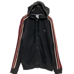 adidas ジップアップ ロゴスウェット パーカー レディース S ブラック ピンク アディダス 古着卸 アメリカ仕入 a701-5311