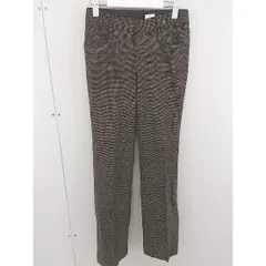 ◇ green label relaxing UNITED ARROWS 総柄 センタープレス カラー パンツ サイズ36 ブラウン レディース  【1204220000799】