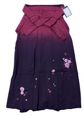 ms25218-7  Lサイズ　グラデーション袴　ぼかし　袴　グラデーション　紫 系　刺繍　薔薇　花　在庫限り　売り切り　卒業式