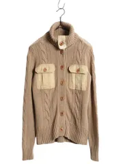 【お得なクーポン配布中!】 90s ローレンジーンズ ラルフローレン タートルネック コットン ケーブル ニット カーディガン レディース S / ポロ ハイネック セーター