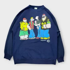 Freeze 90s ポパイ スウェット Popeye キャラクタースウェットシャツ トレーナー XLサイズ ネイビーのサムネイル