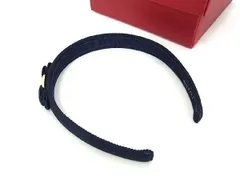 ■新品■未使用■ Salvatore Ferragamo フェラガモ ヴァラリボン キャンバス カチューシャ 髪飾り レディース ネイビー系 AC3594ﾀZのサムネイル