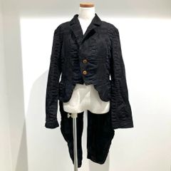RI-J019 コムデギャルソン コムデギャルソン COMME des GARCONS COMME des GARCONS エステルツイル ドット柄 燕尾ロングジャケット 黒 Sサイズ 2022年S/S
