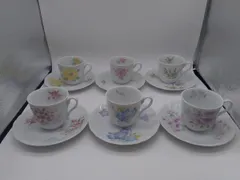 ノリタケ　デミタスカップ&ソーサー　6個　花柄