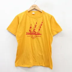 M/古着 半袖 ビンテージ Tシャツ メンズ 80s レガッタ クルーネック 黄 イエロー 25jul11 中古