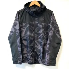 (^w^)b Kappa カッパ ジップアップ パーカー ジャケット ウインドブレーカー 長袖 トップス スポーツ 運動 アクティブ 総柄 迷彩柄 カモフラ カモフラージュ ブラック メンズ 男性 サイズM