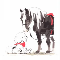 【福寿（2026年） - プードル・トイプードル犬 No.2】ジークレー版画＊名入れOK！ 午年・馬・謹賀新年・賀正・新春・迎春・子犬・ペットロス・うちの子・記念日・アートポスター・犬の絵・犬のイラスト・ギフト・プレゼント