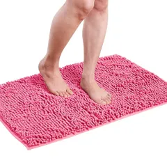 新品 アイメディア バスマット マイクロファイバー 速乾吸水 50x80cm ピンク 大判 風呂マット 足ふきマット 滑り止め 浴室足ふきマット 丸洗いマット お風呂