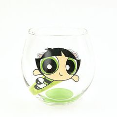 파워 퍼프 걸스 버터 컵 만 마루 글라스 컵 일본제
