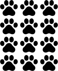 オリジナルデザインストア 肉球ステッカー ネコ 猫 シルエット シール 耐水・屋外耐候3.4年(ブラック,  横5cmｘ縦4.5cm)