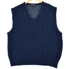古着 ST.STEPHEN 総柄 Vネック アクリルニットベスト メンズXL/eaa365747