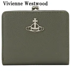 ヴィヴィアン ウエストウッド Vivienne Westwood グレインレザー 口金 二つ折り 財布 がま口 レディース グリーン