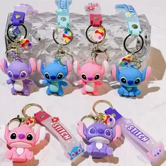 ディズニー リロ&スティッチ パープル 立ちver キーホルダー ストラップ 2個セット］Disney ディズニー リロ&スティッチ キーホルダー