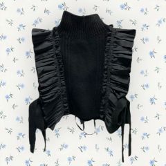 SNIDEL スナイデル フリルベストレイヤードニットワンピース フリルベストのみ ブラック