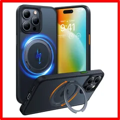 【セール中】 iPhone 15 Pro 用_ブラック 【多機能360度回転スタンド】TORRAS iPhone 15 Pro 用 ケース 縦横両対応 リング