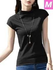 半袖 Tシャツ レディース サラサラ触感 首元 日焼け防止 サイズ M ブラック