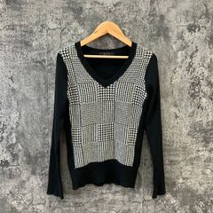 ☆R.P.B☆エール・ぺ・べ♪Ⅴネックニット♪ブラック♪千鳥格子♪可愛い(M)