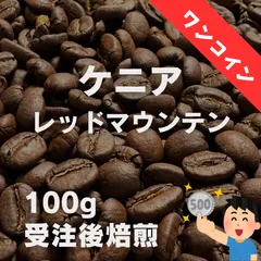 【ワンコイン自家焙煎豆】 ケニア / レッドマウンテン 中深煎り フルシティロースト 100g