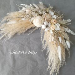 横長スワッグ　ベビーホワイト系　ニューボーン　バースデー　インテリア　家族写真