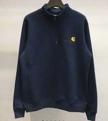 カーハート（CARHARTT）ハーフジップ アメリカンスクリプト スエットシャツ