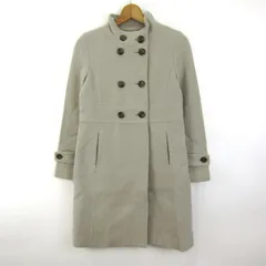 アダムエロペ スタンドカラーコート ダブルボタン ウール混 アウター レディース 36サイズ クリーム Adam et Rope' 【中古】