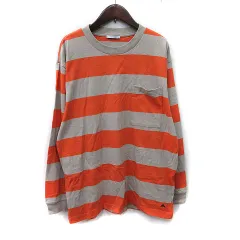 ベイフロー BAYFLOW Tシャツ カットソー ボーダー 長袖 3 M～L ベージュ オレンジ /YIのサムネイル
