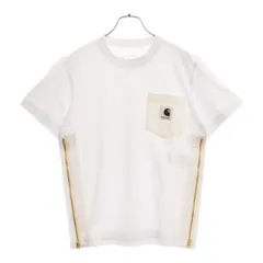 Sacai (サカイ) 24SS ×Carhartt WIP T-Shirt 24-0725S カーハート 半袖ポケットTシャツ サイドジップ ホワイト