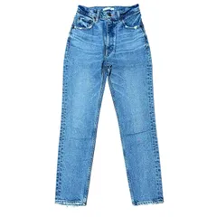 MOUSSY MVS SKINNY ハイウエスト テーパードデニム ライトブルー サイズ24 レディースXS マウジー