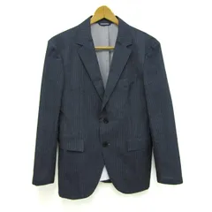 コムサメン テーラードジャケット アウターストライプ柄 メンズ Sサイズ ネイビー COMME CA MEN 【中古】