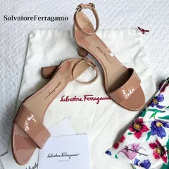 SalvatoreFerragamo サルヴァトーレフェラガモ フラワー ストラップ　サンダル 2way スカーフ 花柄 ピンク 5D 22.5cm ブランド靴 M2