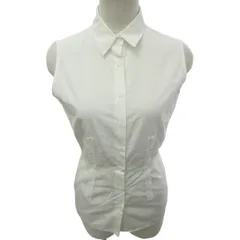 ジルサンダー JIL SANDER ノースリーブシャツ ブラウス イタリア製 白 ホワイト 34 約XSサイズ 0110 IBO46のサムネイル